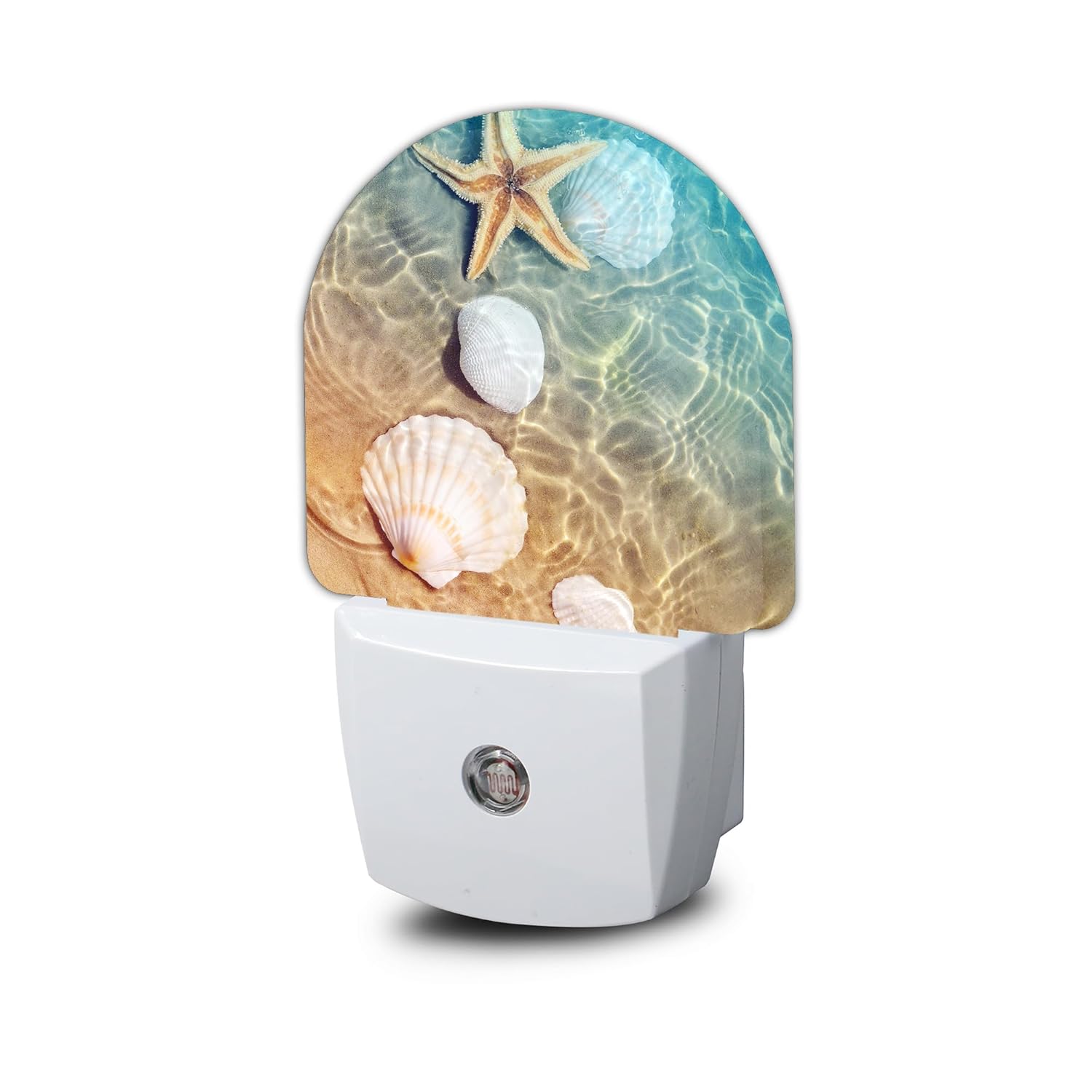 Starfish Shells Night Light Beach Night Lights Plug into Wall with Dusk to Dawn Sensor Lamp for Bedroom