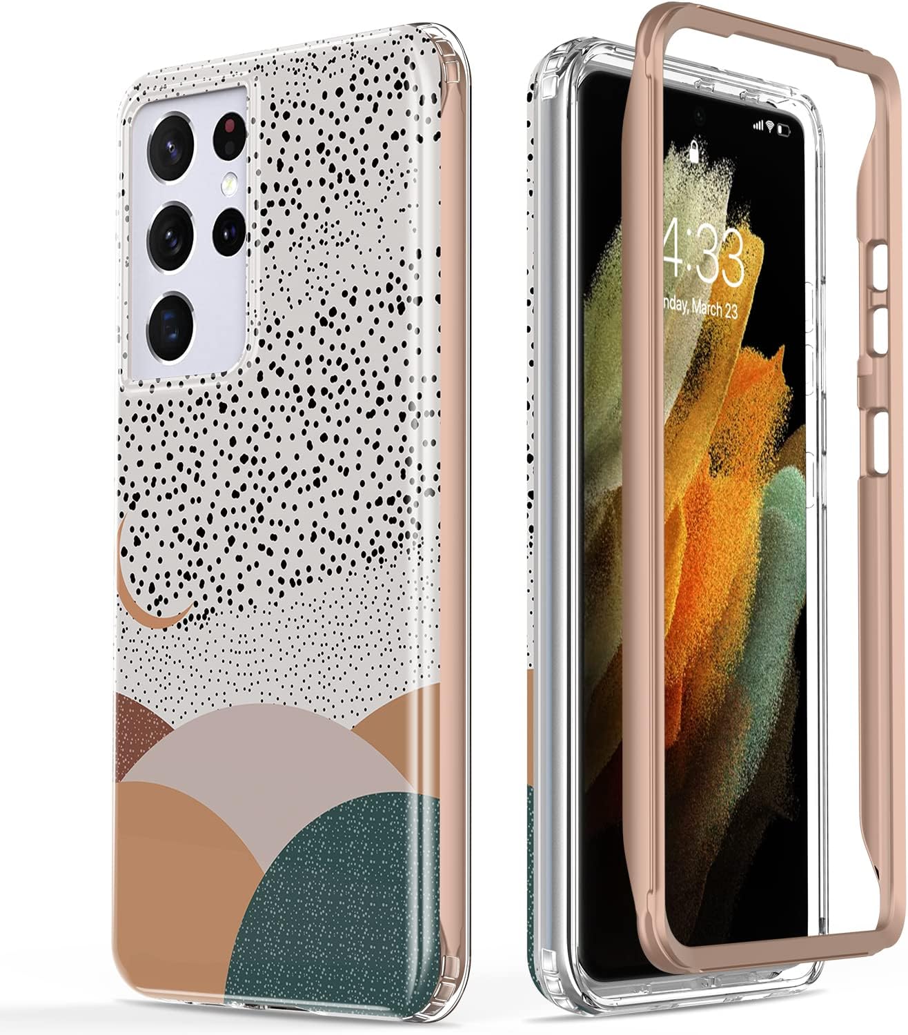 Esdot for Samsung Galaxy S21 Ultra Case,Passing 21ft Drop Test,Rugged Cover with Fashionable Designs for Women Girls,Protective Phone Case for Galaxy S21 Ultra 6.8" Abstract Painting