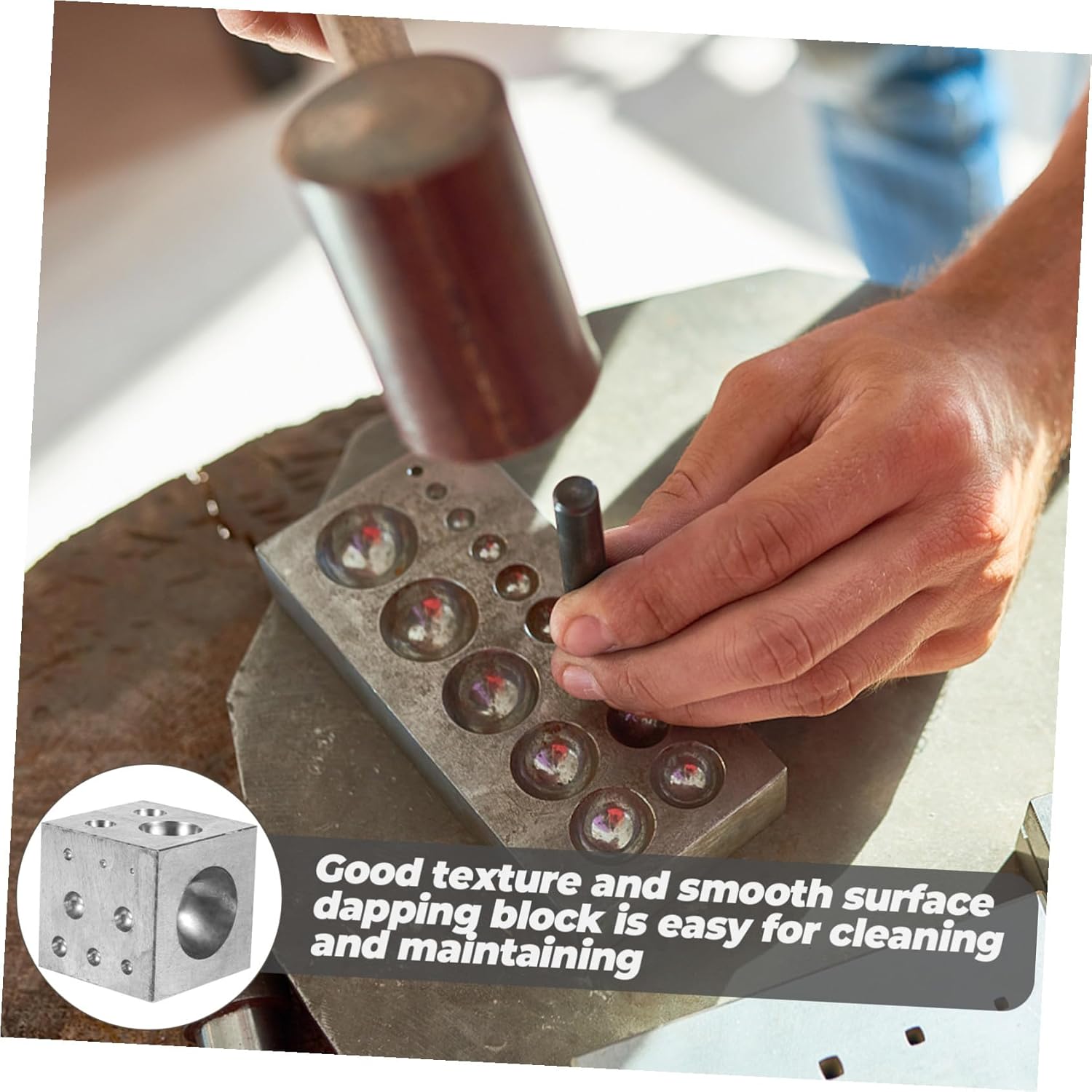 ダッピングブロック ジュエリー製作用 金属製ダッピングブロック 高硬で耐摩耗性 小型多機能彫金ツール