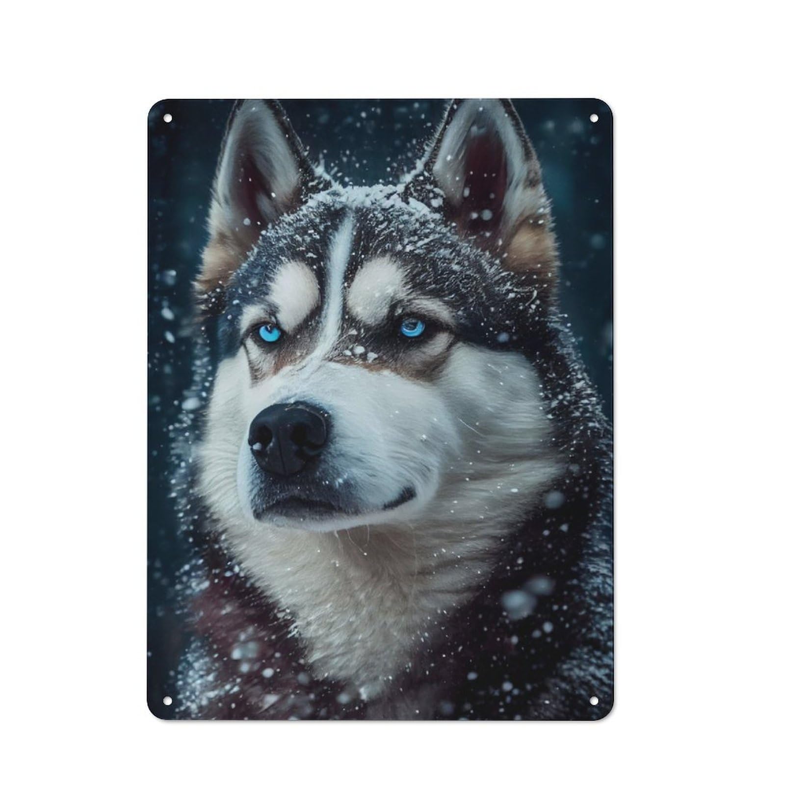 Junmoney Husky Portrait Vintage Metal Sign 40X30cm For Guest Room Or Hallway, Suited To Guest Room Decorators
