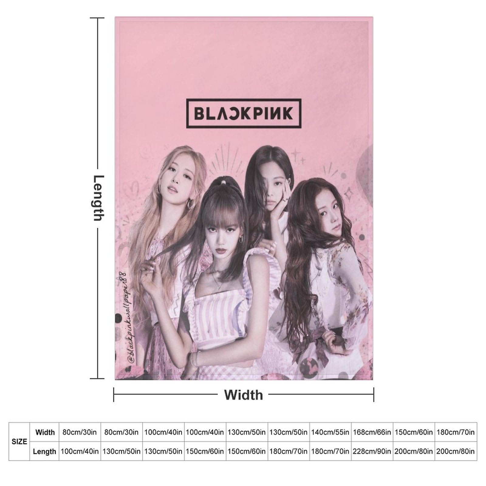 Blackpink - Coperta accogliente in velluto per salotto, per divano, leggera, resistente, anti-pieghe, delicata al tatto