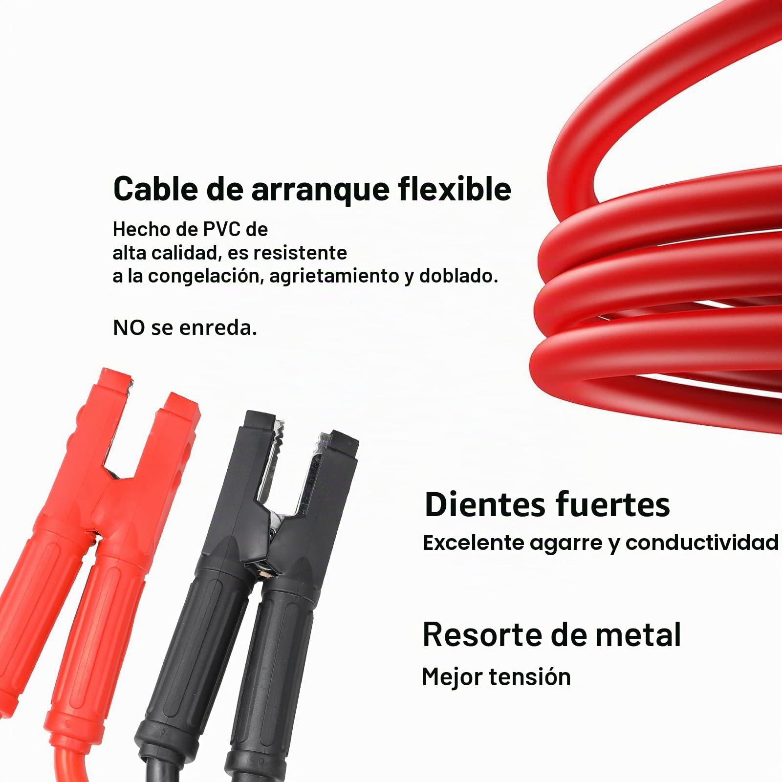 MAMIZO Cable de arranque de 6 m, 50 mm², 3000 A, 12 V/24 V, arranque rápido, con guantes de protección, para coches, camiones (6 m)