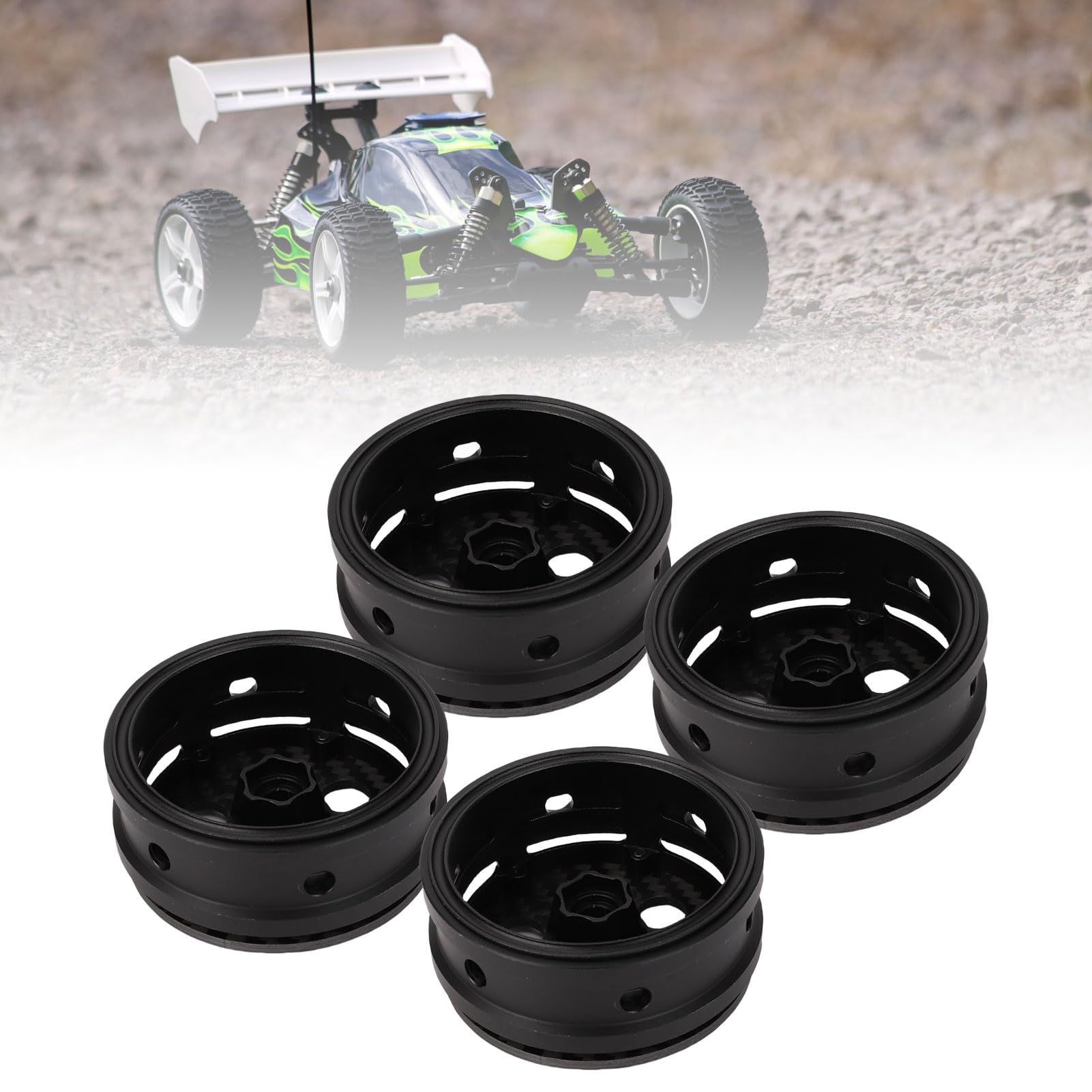 Generic Autentyczny Design 2,2" Lekki Zestaw Felg RC z Włókna Węglowego do Wspinaczki dla Entuzjastów Gąsienic RC z Włókna Węglowego