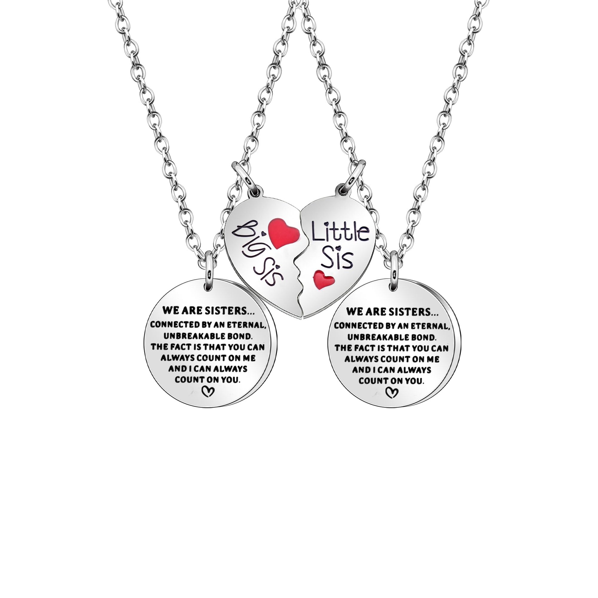 Bacaemobig Sister And Little Sister Gifts Necklace For Women