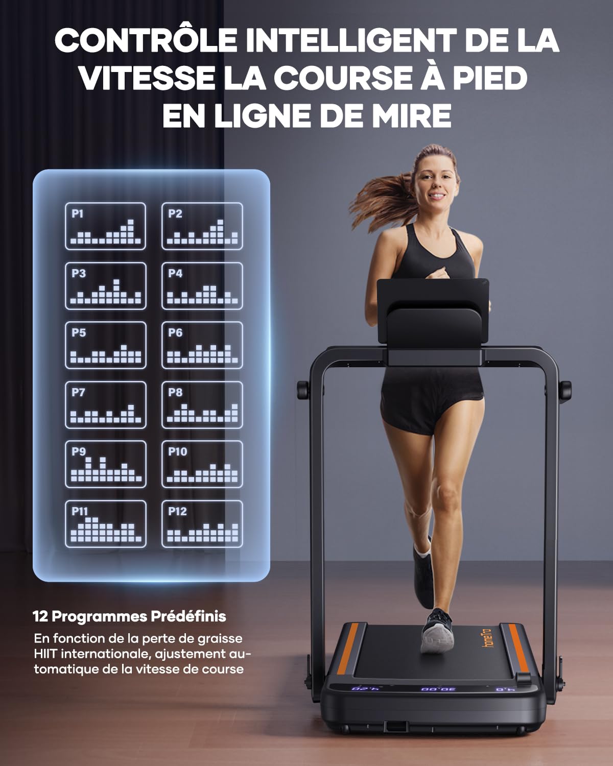 HomeTro Treadmill with 12 predefined workout programs