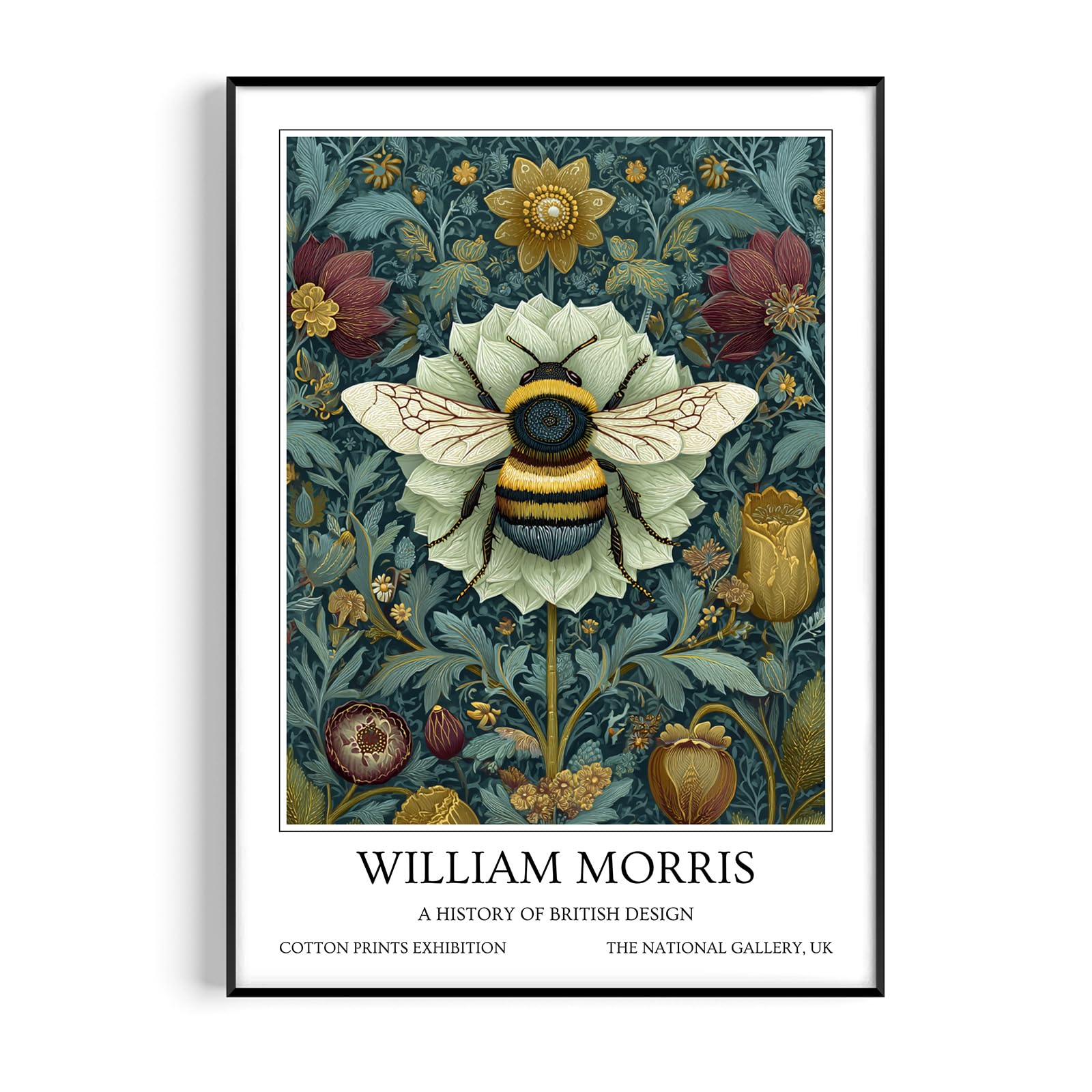 Fans Favourites William Morris - Vintage Art Noevua British Prints, Botanical Wall Art, A History of British Design Collection (Bumble Bee, A3, Unframed) — image 1