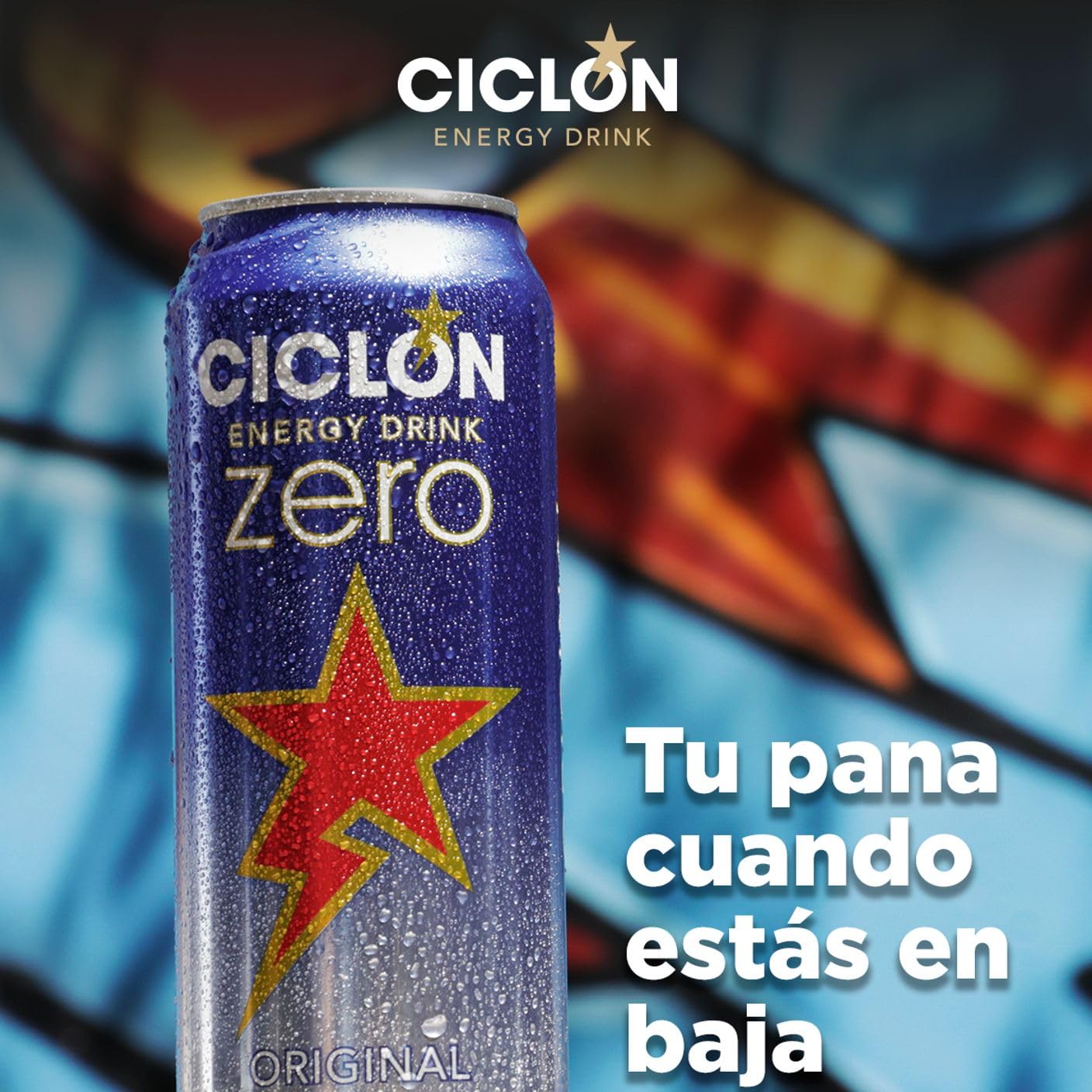 Ciclon Energy Drink Zero Original, No Calories, No Sugar, No Carbs, 24 Cans (10 Fl Oz)