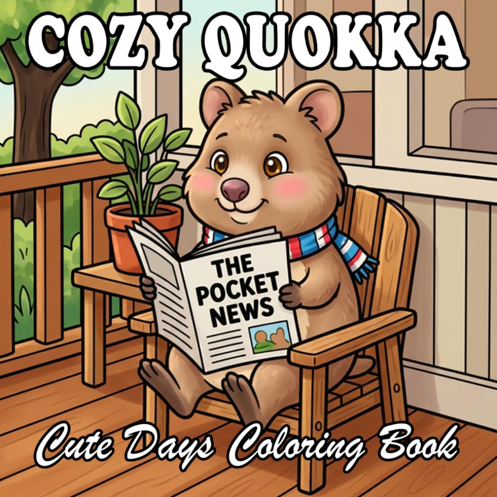Cozy Quokka Coloring Book: Cute Anthropomorphic Quokka Home Life for Kids and Adults