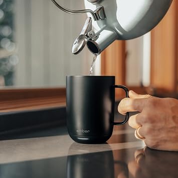 Ember Temperature Control App-Enabled Smart Mug 2, 10 oz with Zulay Milk Frother and Signature Cloth