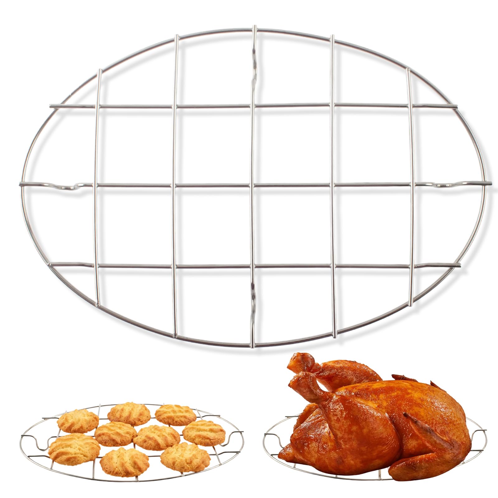 Cooling Rack Stainless Steel Baking Thick Wire Rack Cooling Grilling Rack Cookware 1PC (25 x 17 x 2cm)