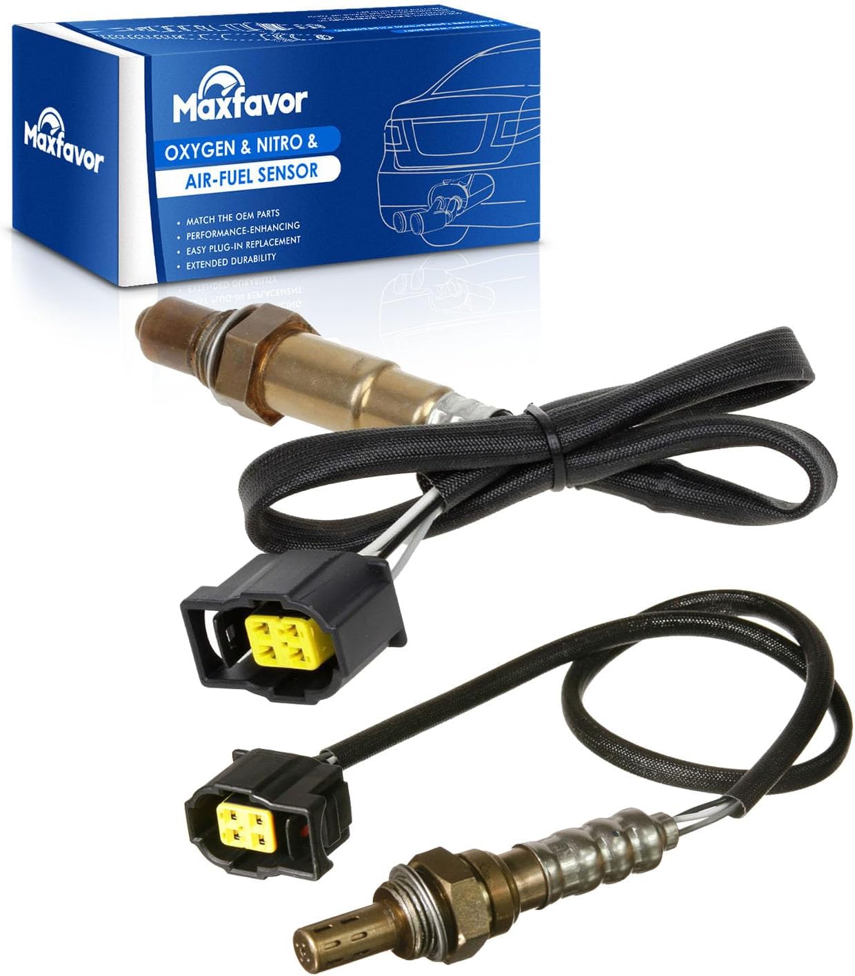 Maxfavor 2Pcs Upstream and Downstream Oxygen O2 Sensor Replacement for 2007 2006 Dodge Caravan or Grand Caravan,for 2008 2007 2006 Chrysler Pacifica Town Country 3.3L 3.8L O2 Sensor 234-4880 234-4588