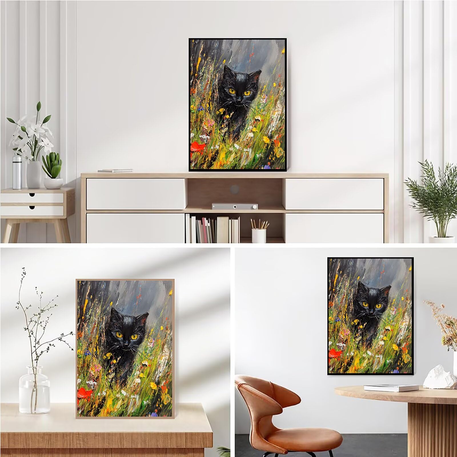 Diamond Painting Kit Completo, Diamond Painting Gatto, 5D Quadrato Pittura Diamante Kit Manualidades Adultos DIY Diamantini Crystal Art Disegni Ricamo Punto Croce Artigianale, 80x100cm Astratto j0-855