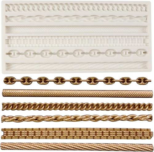 Miniatura 12 de Moldes de silicona para decoración de pasteles de cáñamo, para decoración de bordes de pasteles, decoración de cupcakes, caramelo de chocolate