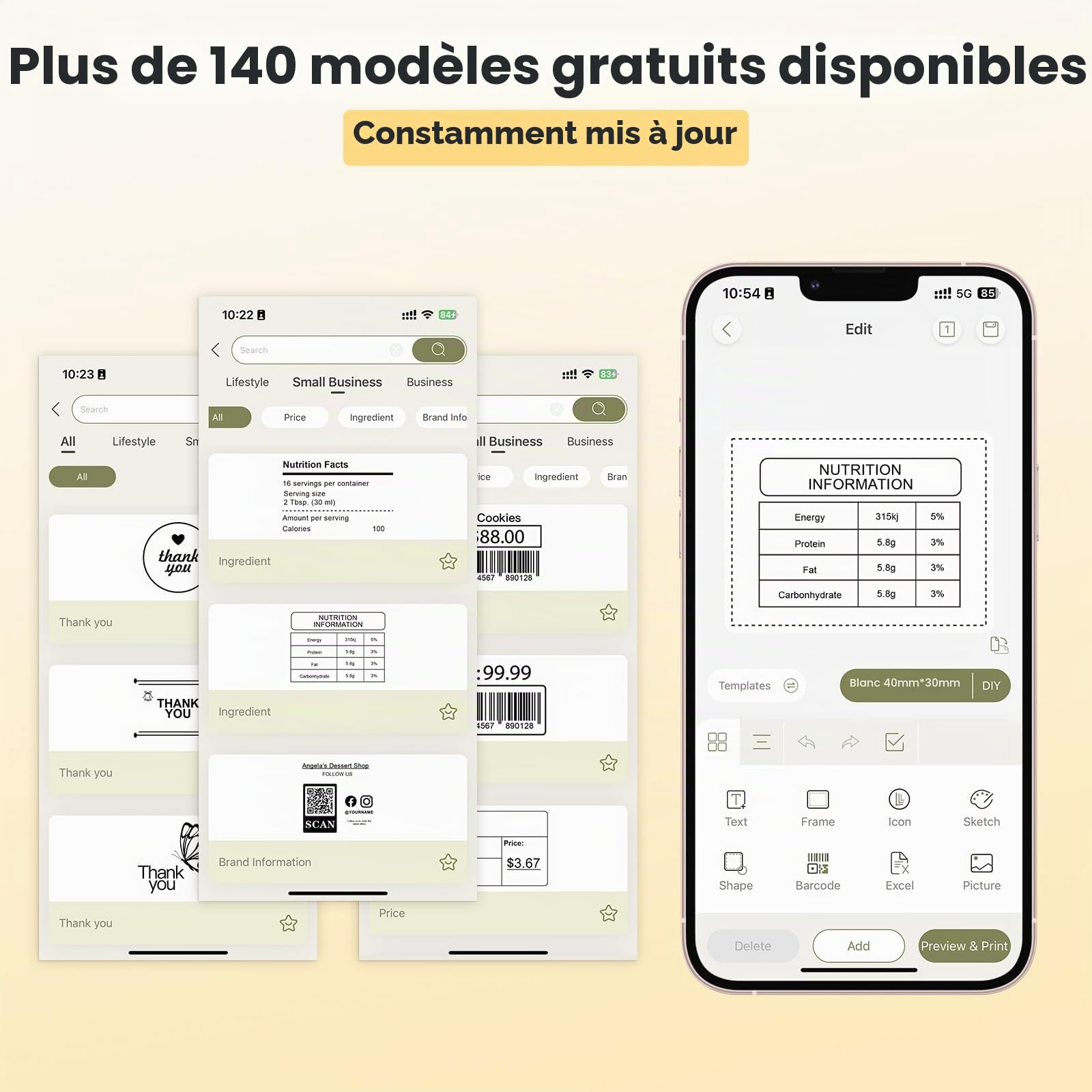 SUPVAN T50M Pro Étiqueteuse avec Larges Étiquettes Étanches
