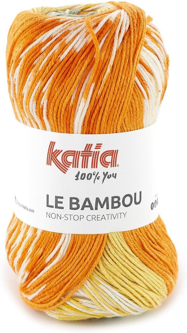 LE BAMBU Katia 100g 120m Balls (Pastel Turquoise-Yellow -Pink-Beige (102))