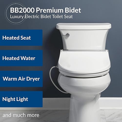 Miniatura 3 de Bio Bidet Bliss BB2000 - Asiento de inodoro inteligente color blanco alargado de primera clase agua caliente ilimitada lavado en remolino