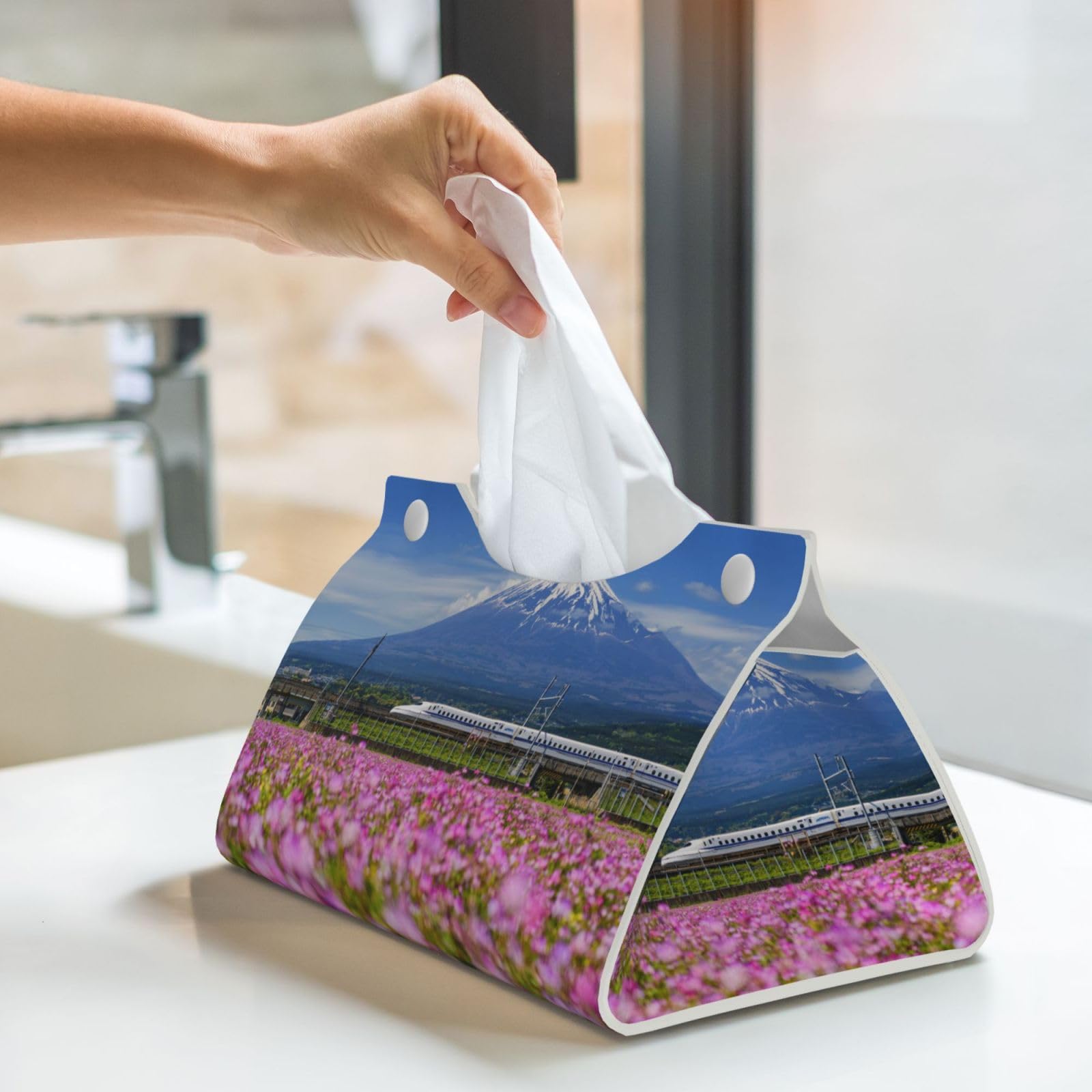 Amazon｜ティッシュケース 富士山と通る新幹線 ティッシュボックス