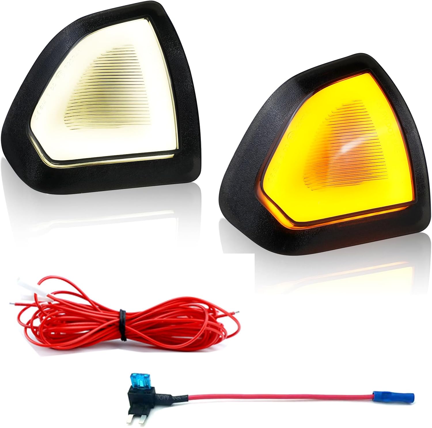 Switchback Ram Side Mirror Turn Signal & Running Light Compatible with 2010-2021 Dodge Ram 2010-2018 1500,2010-2018 Dodge Ram 2500 3500 Running light and Turn signal Smoked Lens