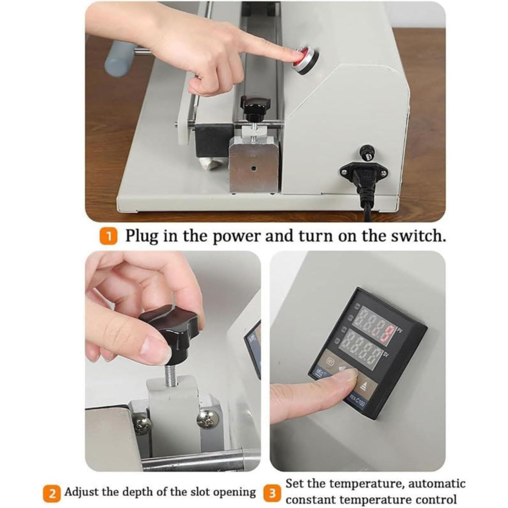 Máquina de Plegado Eléctrica Pesada de Alta Resistencia, Prensa Digital con Temperatura Constante Automática, Grosor Máximo de 50 Mm y Ancho de 330 Mm, Para Libros de Tapa Dura y Álbumes de Fotos