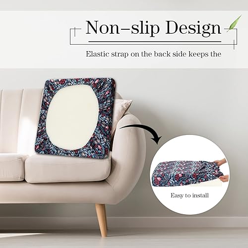 Miniatura 76 de Newwiee Funda de cojín, para cojín de asiento de sofá o sillón, 8 unidades, elástica, para sofá, muebles de patio y exteriores, de repuesto, suave