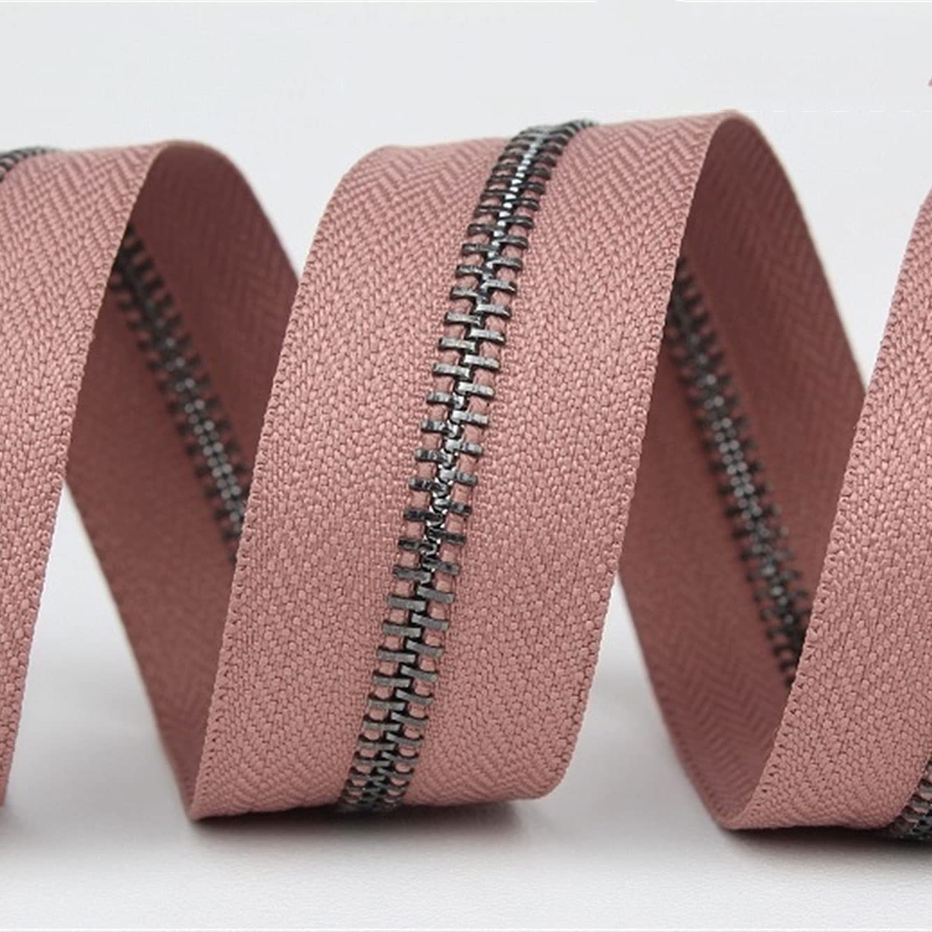 Lnanqing-Reißverschlüsse 5 # High Grad Black Metal Reißverschluss Schwarz Gelb Golden Orange Fuchsia lila einzelner offener Metall Reißverschluss Rolle, Vielseitig und langlebig(C5 Light Fuchsia)