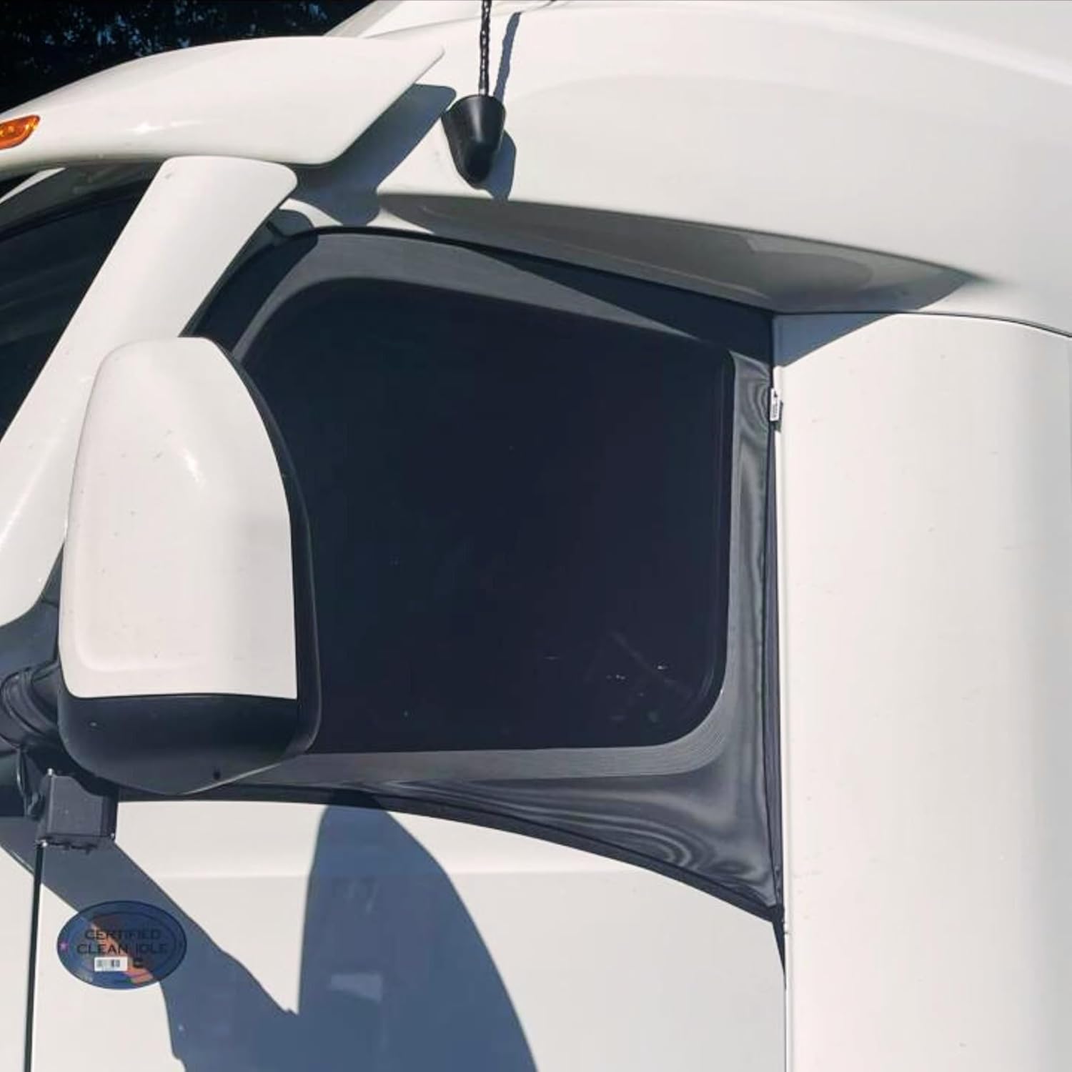 Generic Semi Trucks Universal Window Screen for Side Doors Sun Shade Block UV/ Heat Best Semi, Commercial & Big Rigs / Stretchable Breathable ( I Pair ), Black