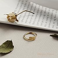 Vista 4 de Personalized Wrap Ring Custom Initials Ring Engraved Ring Double Ring Stackable Rings Name Date Customize Valentines Day Gifts Cyber Monday Jewelry