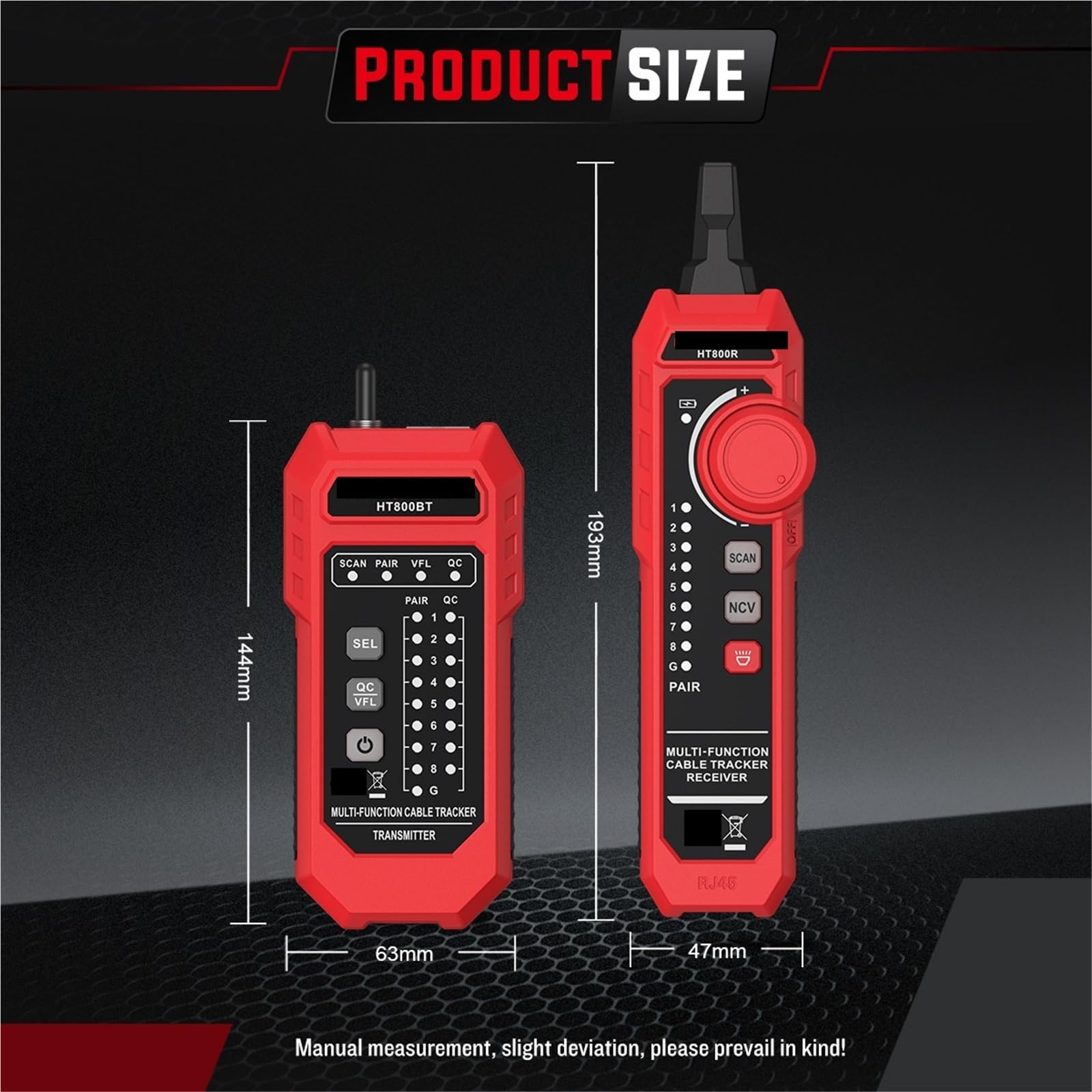 Netzwerkkabeltester, HT800A/B Netzwerkkabeltester, PoE-Anti-Interferenz-Finder, Multifunktional,für Netzwerkkabel(HT800A)