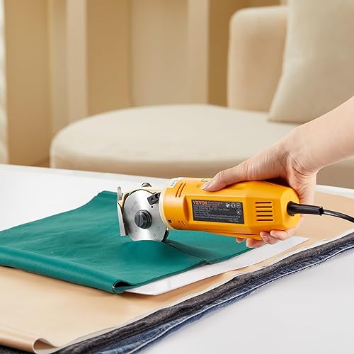 Miniatura 9 de VEVOR Cortador de tela, máquina de corte rotativa eléctrica de tela de 170 W, grosor de corte de 1 pulgada, cuchillo octogonal, con hoja de repuesto