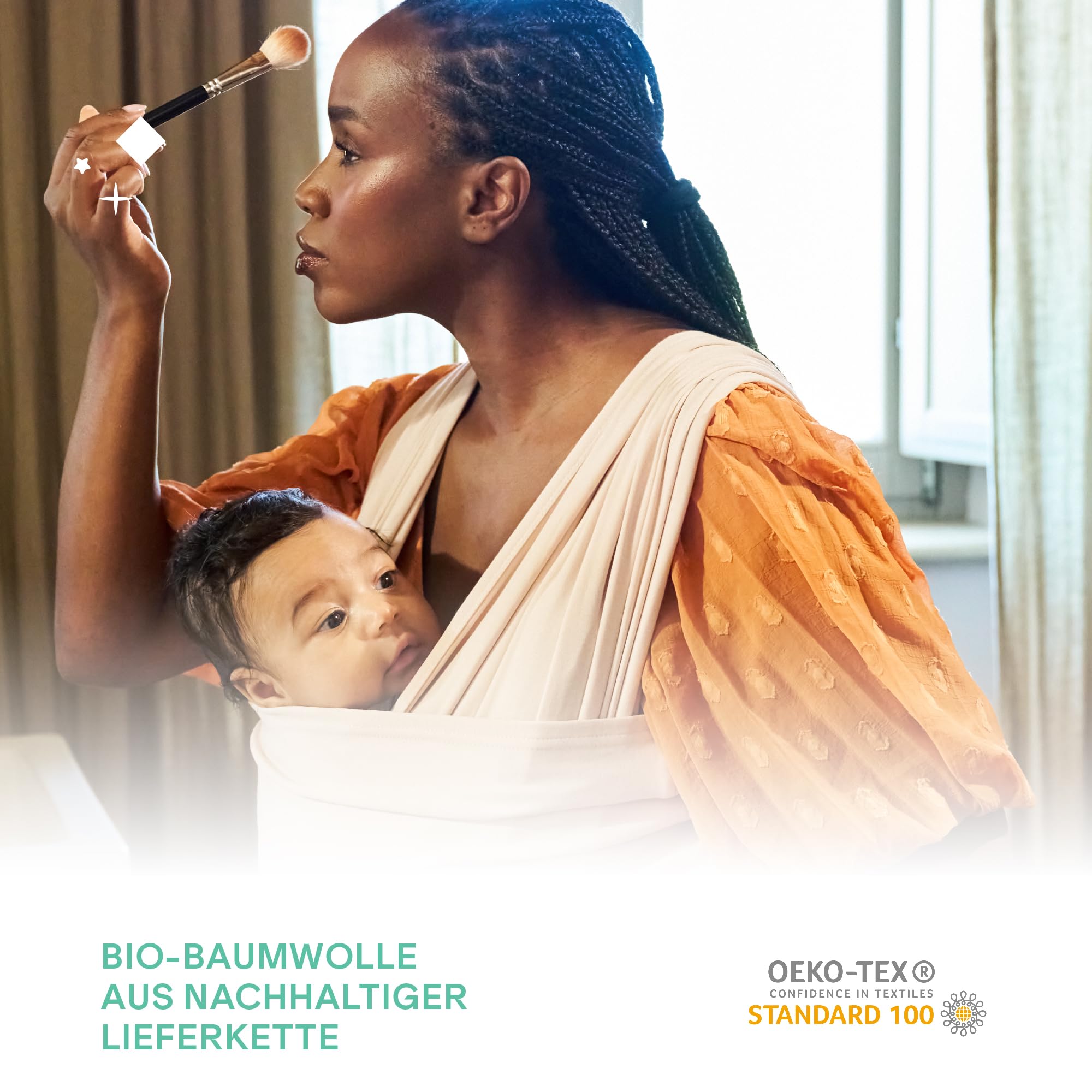 Koala Babycare Babytragetuch - Einfach anzuziehen - Elastisches Tragetuch bis zu 15 kg - Verstellbar und Unisex - 4