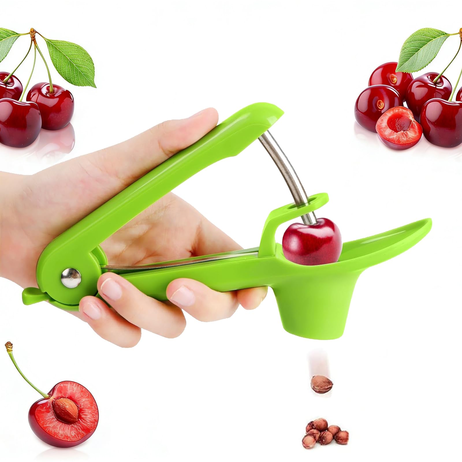 Deshuesador de Cerezas Manual de Acero Inoxidable para Frutas y Bayas