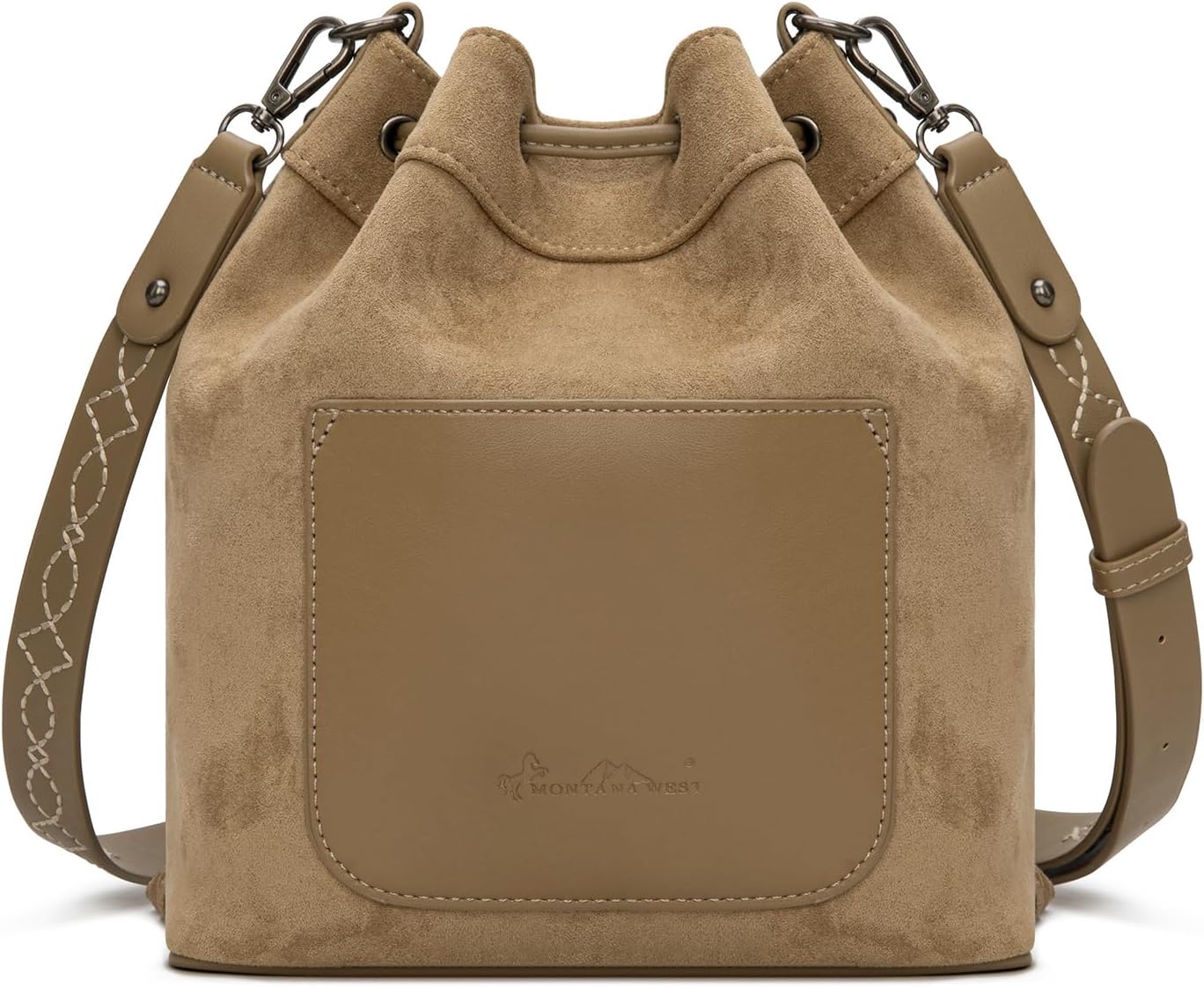 Montana West Aztec Bucket Bags for Women Western Fringe Crossbody Bag Ladies Vintage Drawstring Bucket Bag