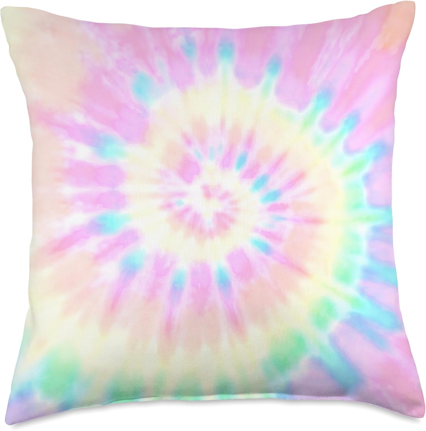 Pastel Tie Dye Batik Pattern Rainbow Soft Aesthetic Boho Throw Pillow image 5