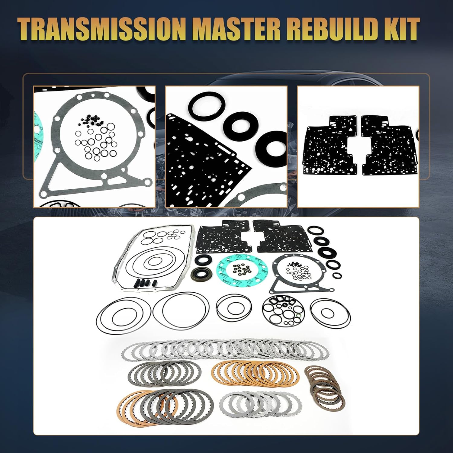 6R80 Transmission Master Rebuild Kit with Clutch Plates Fit for 2001 EVEREST for 2009-2014 EXPEDITION F150 NAVIGATOR for 2010-2014 MUSTANG RANGER Aftermarket Part Replace