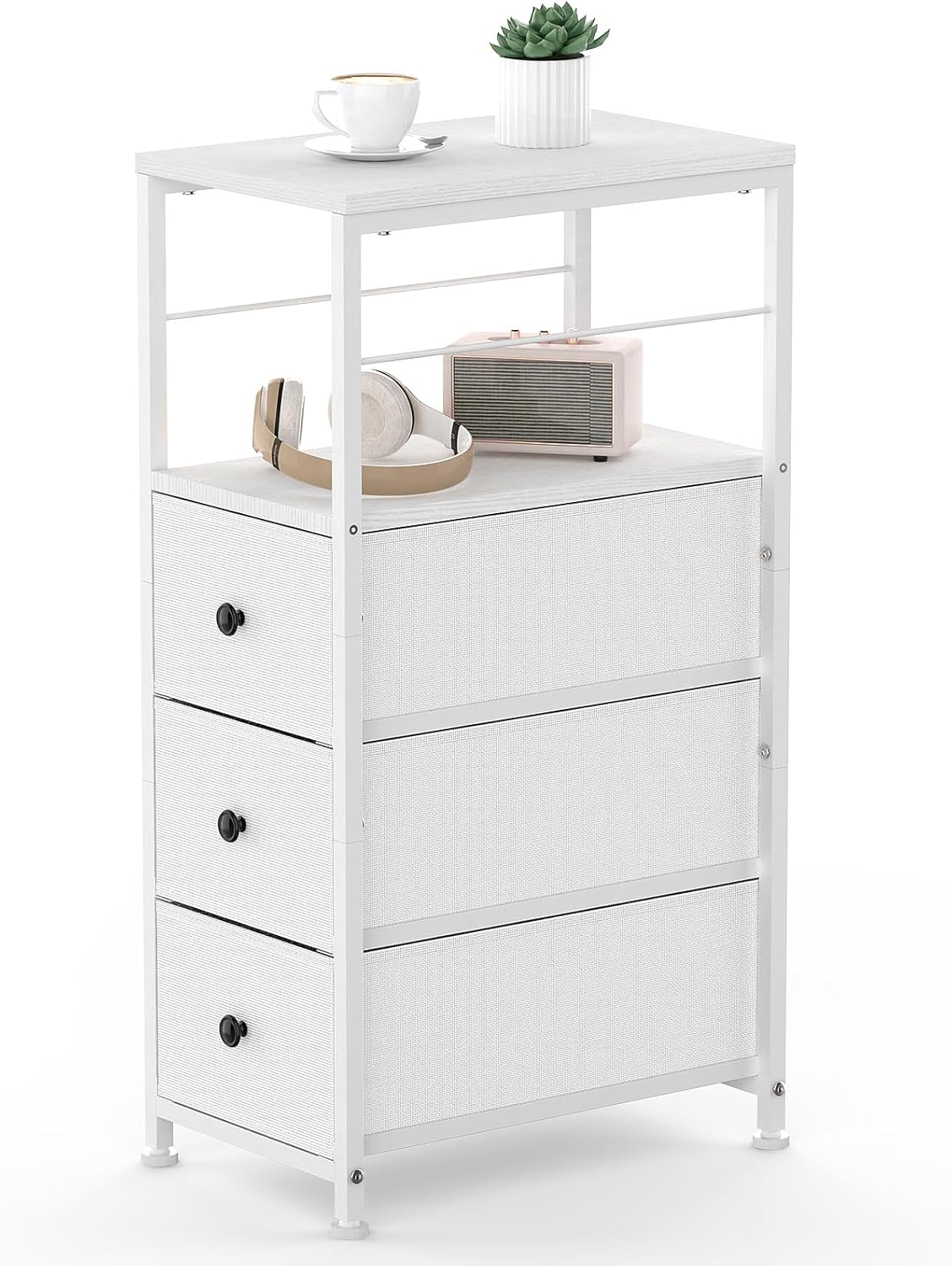 YBING Narrow Storage Cabinet with Drawers, Narrow Dresser, Small Fabric Storage, Slim Dresser for Bedroom, Small Spaces, Laundry, Closet, Bathroom, White - Image 9
