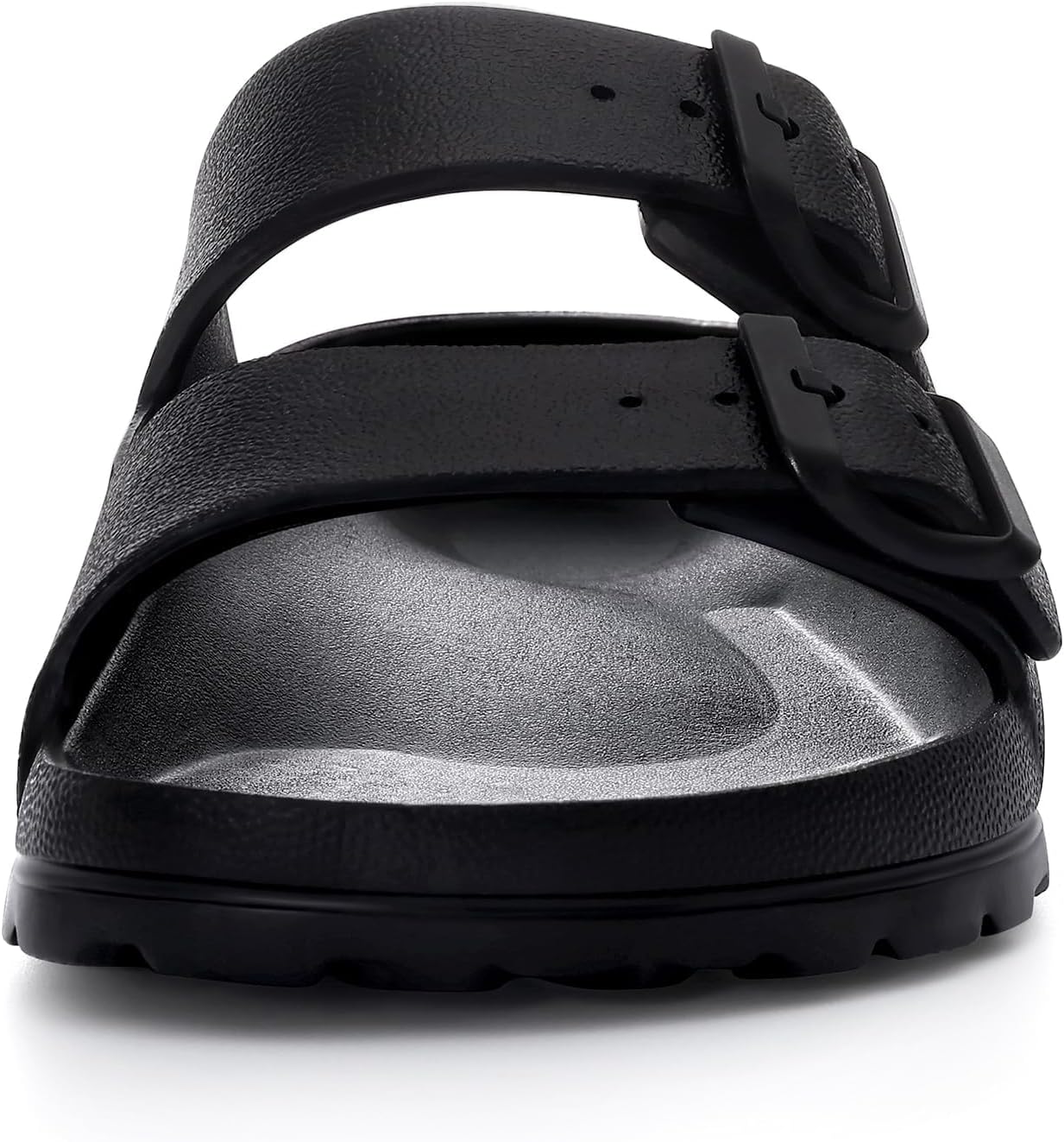 shevalues Women's Comfort Sandals with Medium Arch Support Double Buckle Adjustable EVA Slides for Summer Beach