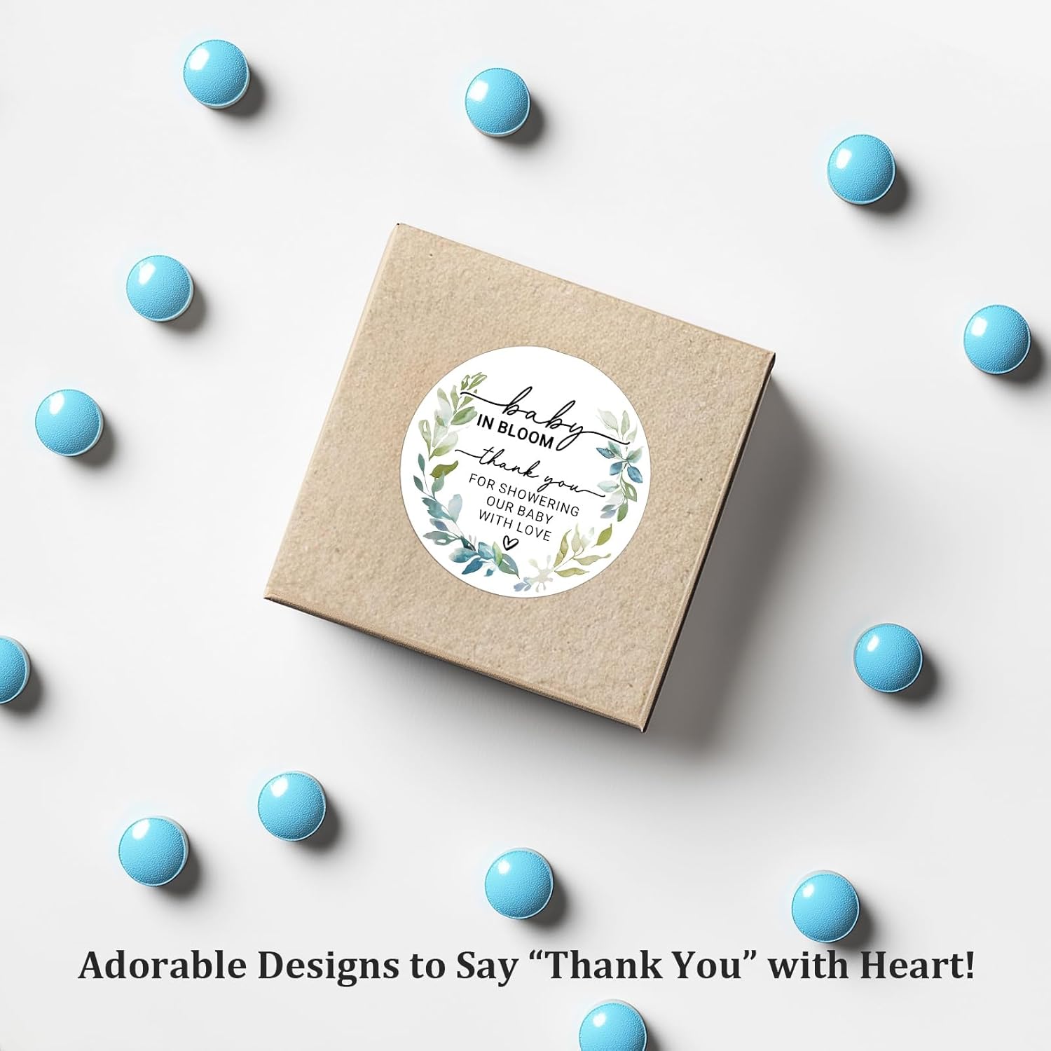 120 x Baby in Bloom Stickers – Wildflower Baby Shower Favor Labels for Party Bags and Gifts – Round Floral Thank You Stickers – 1.6 Inch (Baby) - Image 3