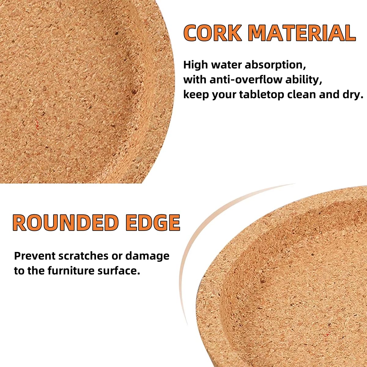 6 Sottobicchieri In Sughero Rotondi - Diametro 10.3cm | Naturali Per Casa, Bar E Ristorante | Protezione Termica - Foto 4