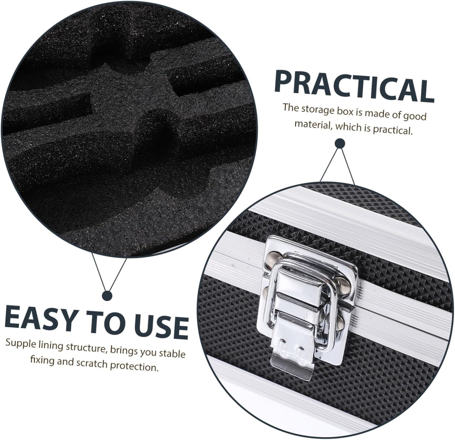 Protective Microphone Organizer Box for Two Wireless Microphones Lightweight Aluminum Storage Case for Ktv and Audio Equipment