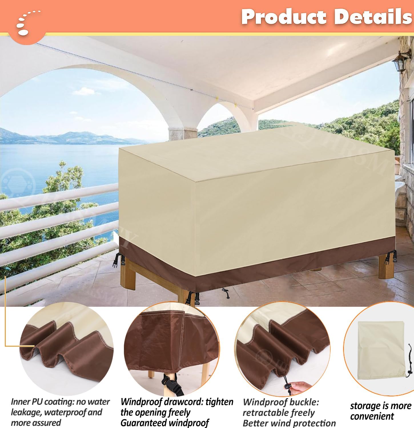 Patio Furniture Covers Heavy, Outdoor Furniture Set Cover Sectional Sofa Waterproof, Heavy Duty 420D Patio Garden Dining Table and Chair Couch Covers, Anti-UV, Weatherproof
