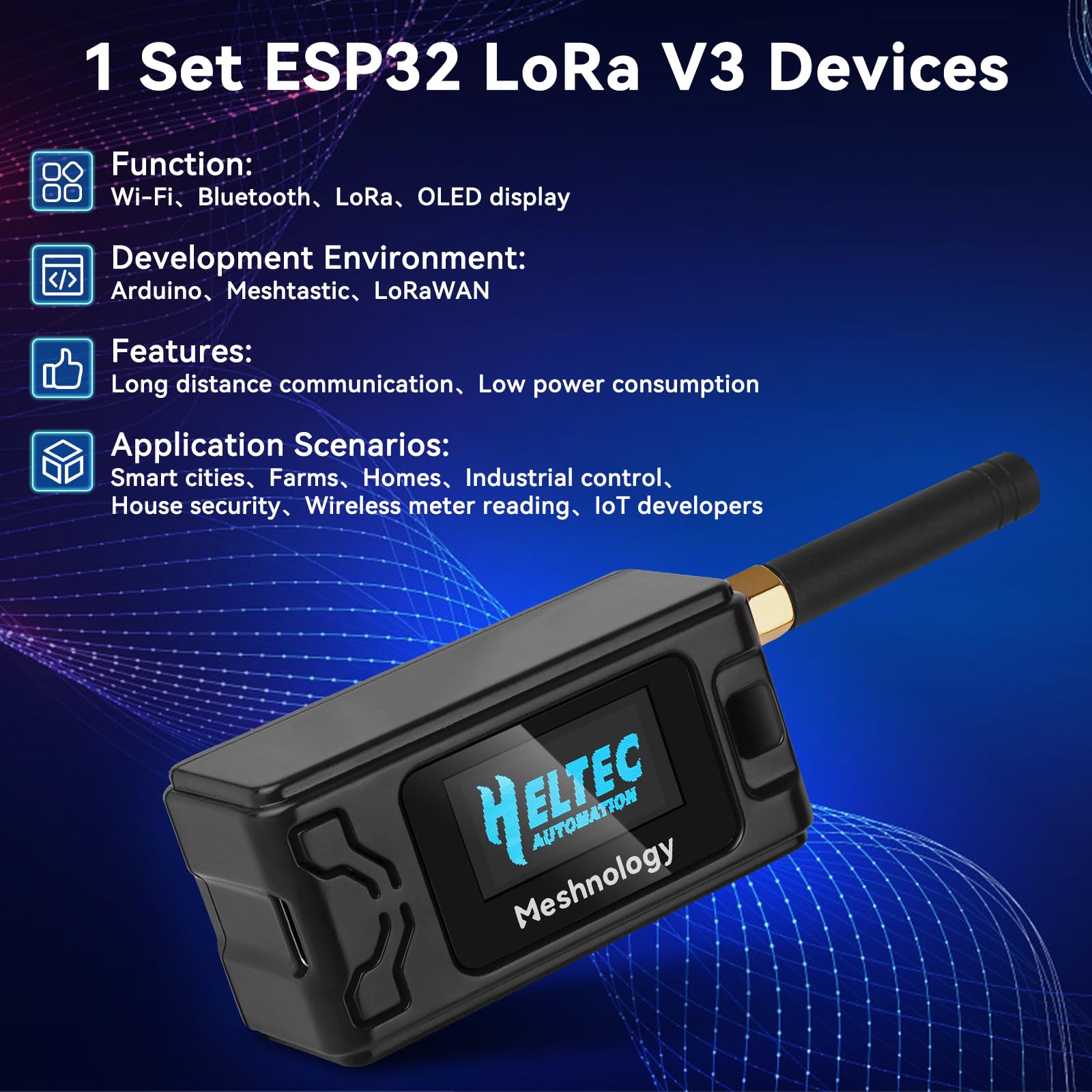 AYWHP Placa De Desenvolvimento Esp32 Lora V3, 1 Peça V3 Meshtastic Wifi