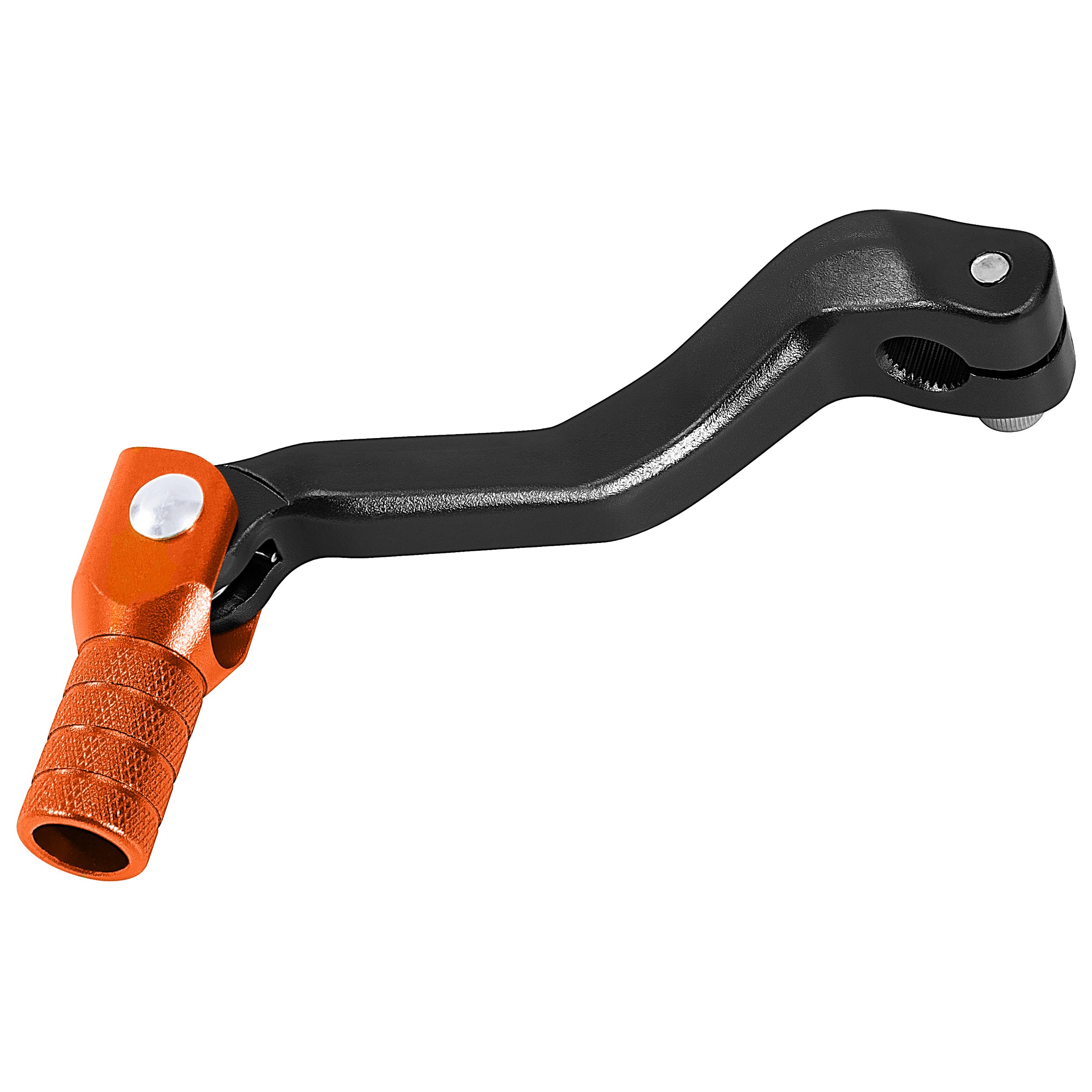 Tunejoy Leva del Cambio Pieghevole per Moto in Alluminio Universale per 50cc 70cc 90cc 110cc 125cc Scooter Pit Bike Dirt Bike Ciclomotore 119x52mm Nero + Arancio