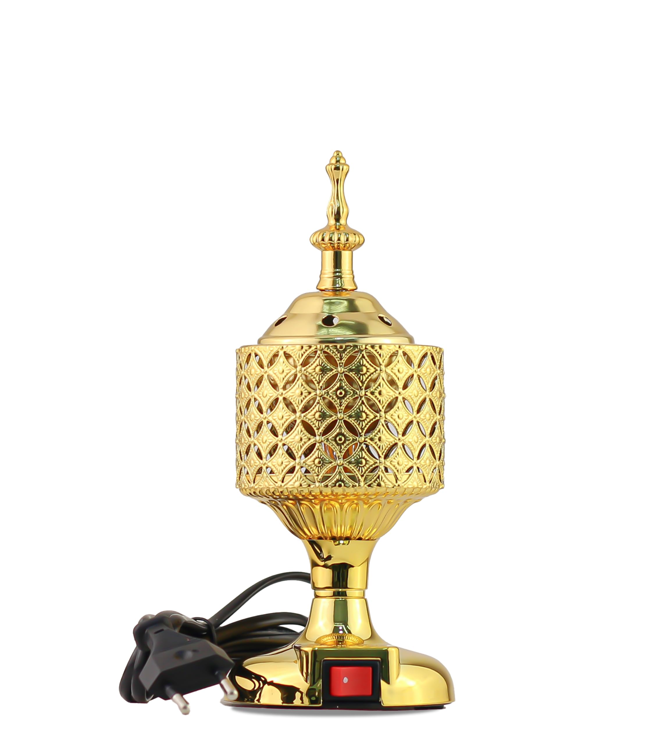 Arabian Electric Incense Burner Metal Vintage Arabic Burner - Middle Eastern Incense Holder, Electric Bakhoor Burner Suitable for Arabian Oud, Home and Hotel Decor (Style 12)