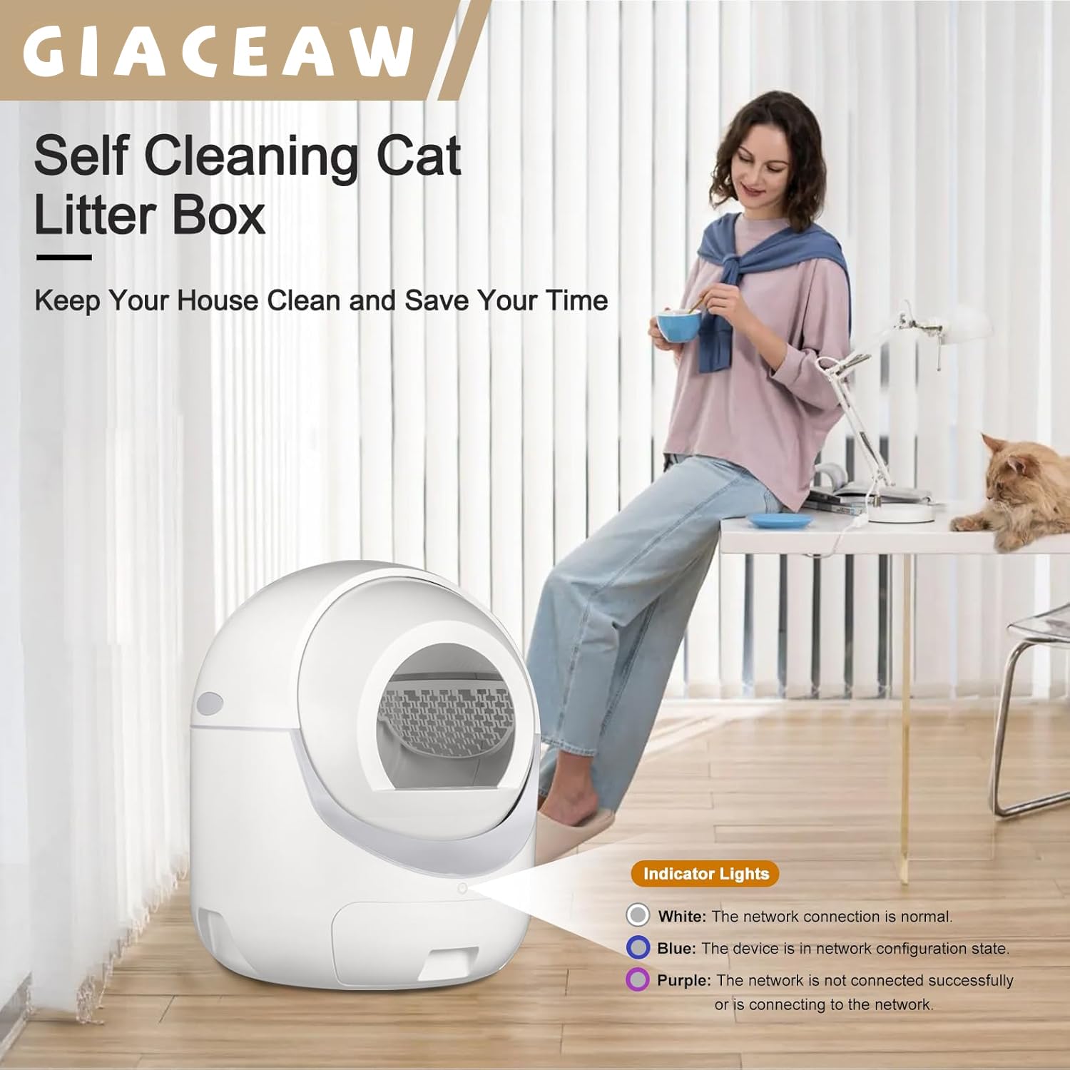 Smart Self-Cleaning Cat Litter Box – Automatic Odor Control, App Monitoring & Ultra-Quiet Design for Multi-Cat Homes - image 2