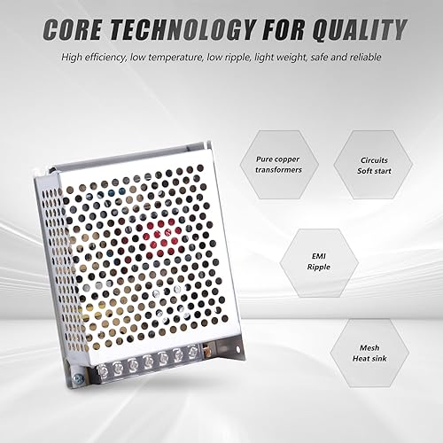 Miniatura 3 de Fuente de alimentación conmutada de 24V 5A 120W DC AC 100V240V a DC-12V Adaptador de corriente, voltaje constante del transformador, adecuado para