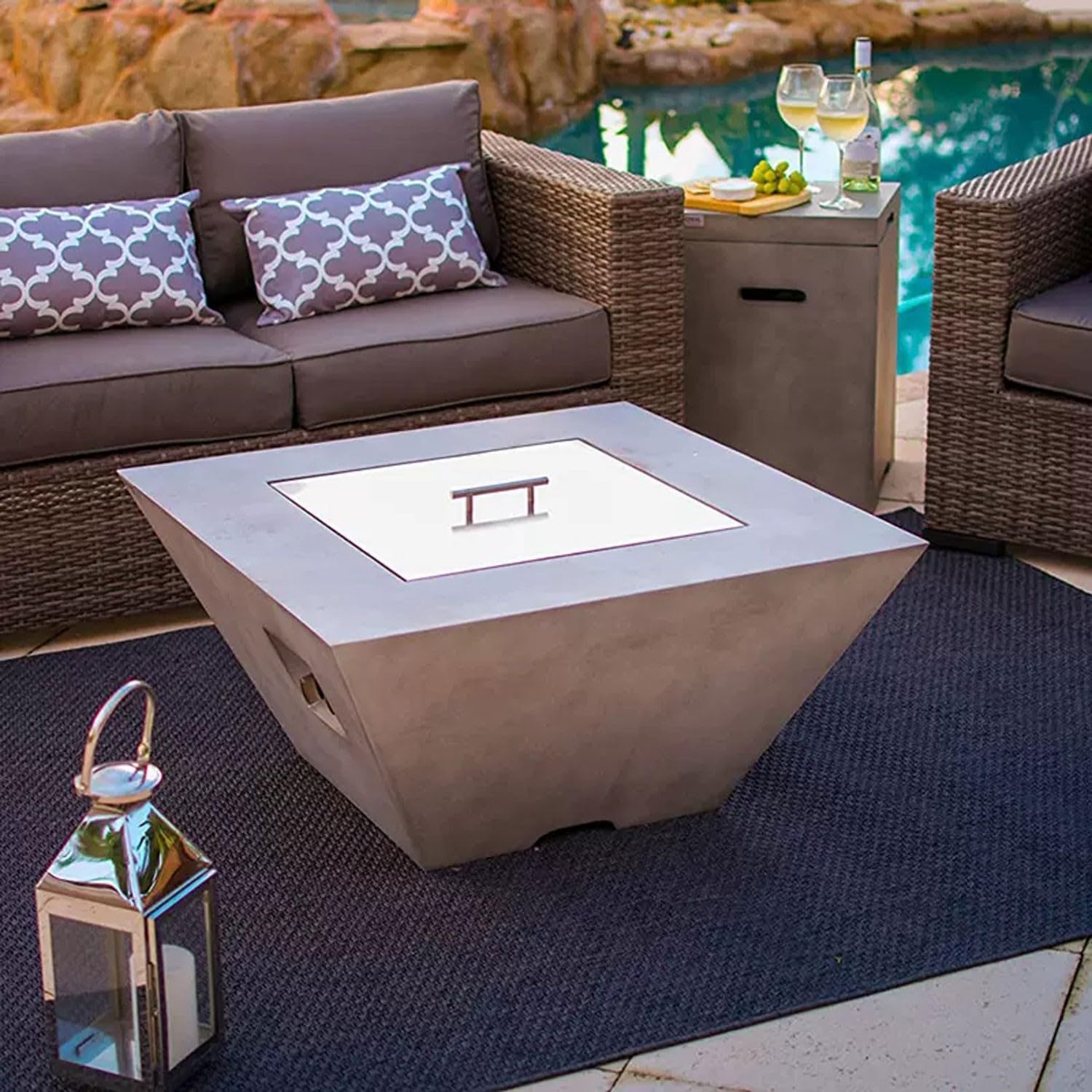 Mesas Con Fogata Amazon ROZATO Tabletop Fire Pit With Smores Maker Kit