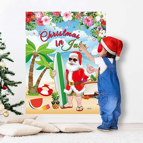 Miniatura 5 de Juegos de pines de julio de Navidad, juegos Mele Kalikimaka, Feliz Navidad, Papá Noel, calcomanías de estilo tropical para vacaciones de verano,