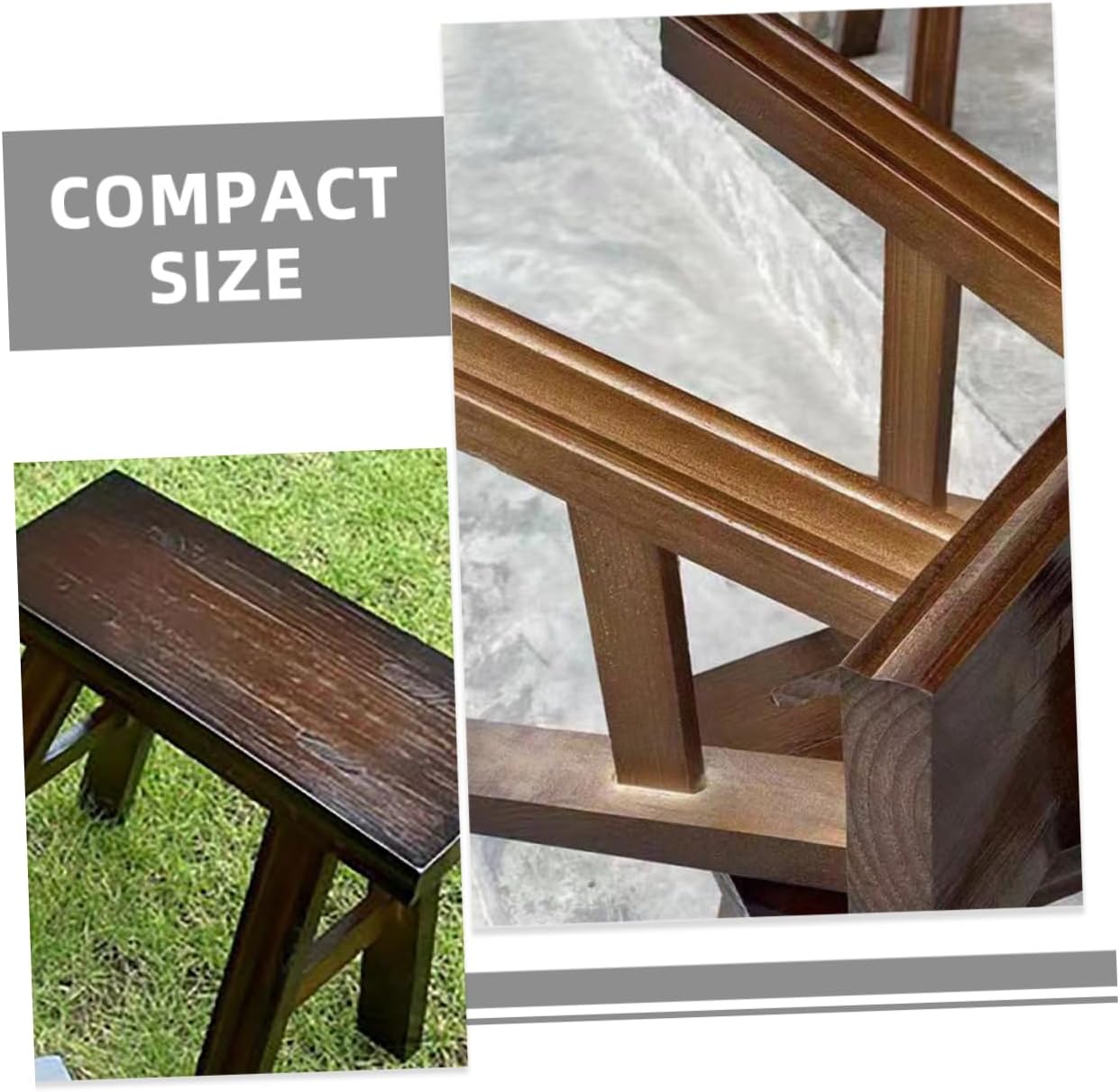 Wooden Step Stool for Adults Multiuse Small Stool for Kitchen Bathroom Living Room and Bedroom Sturdy Rustic Design for Dance Table and Shoe Changing Pine High