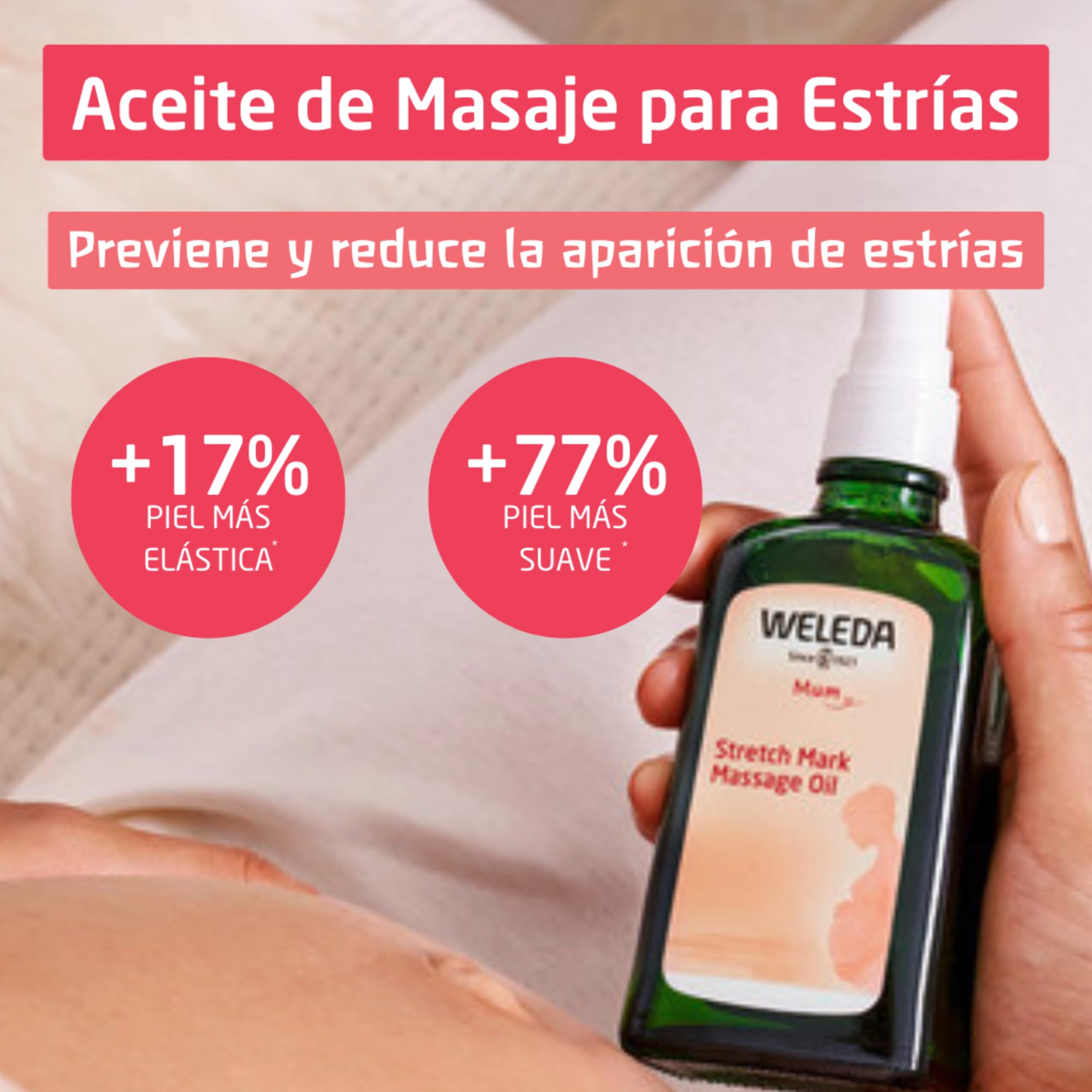 Weleda – Aceite de Masaje Antiestrías Embarazo, Mejora la Elasticidad de la Piel y Ayuda a Reducir la Apariencia de Estrías, Hidratación y Cuidado Corporal - 100 ml