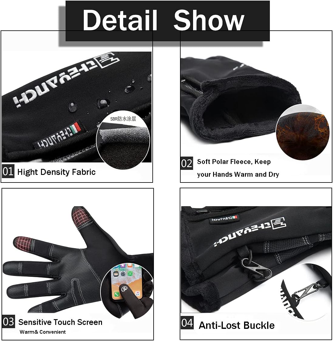 Weitars Winter Warm Gloves for Men Women Touchscreen Waterproof Thermal Snow Gloves for Cycling Hiking : Sports & Outdoors